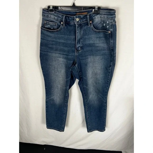 Judy Blue Slim Fit High Rise Jeans Sz 14W JB88776 DK - Picture 1 of 12